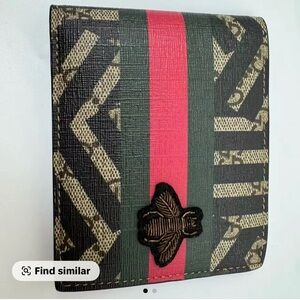 Gucci Black and Green Wallet with Red Stripe